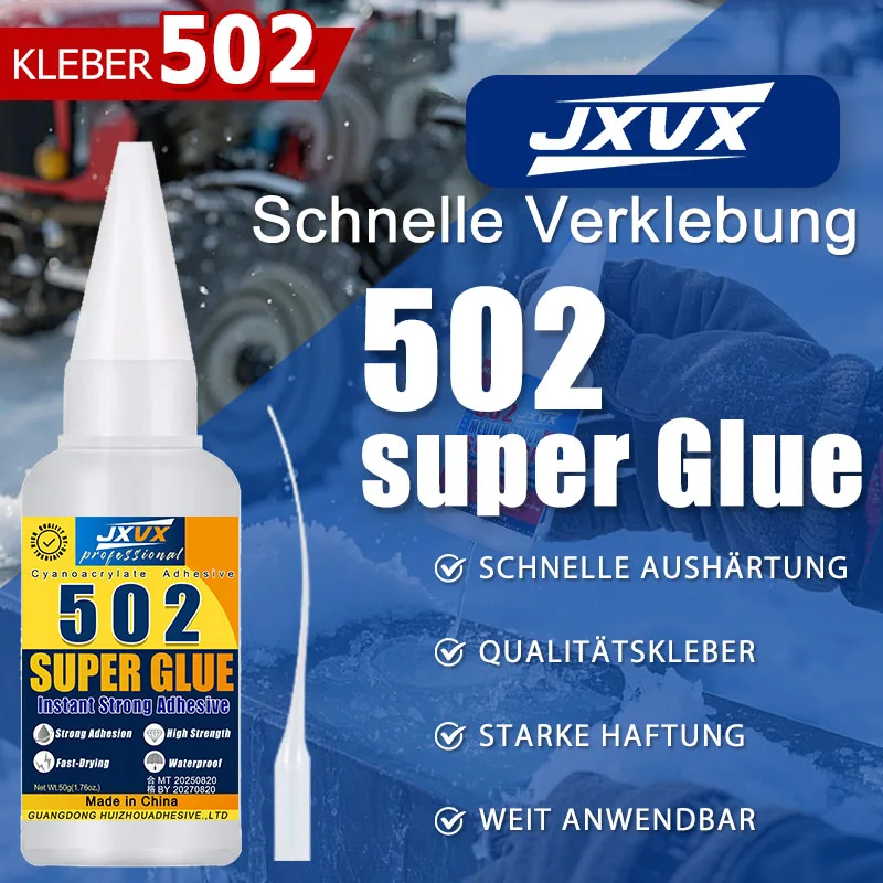 JXVX 1-5 piezas de pegamento súper fuerte 502 pegatina de juego rápido resistente a altas temperaturas adecuada para metal, plástico, PVC y madera potente pegamento líquido con dispensador incluido.