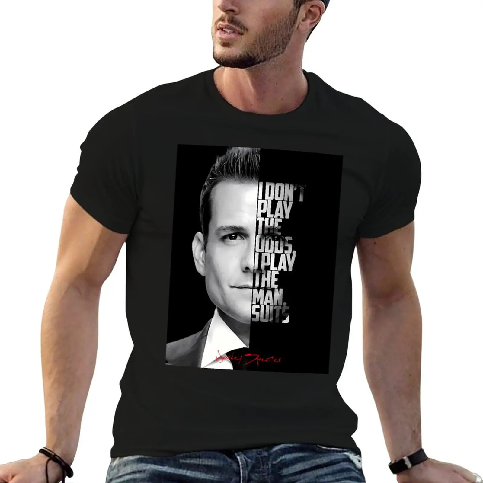 

shirt white and man Black T-Shirt man t quote. quality shirts brand Harvey t Specter high luxury luxury