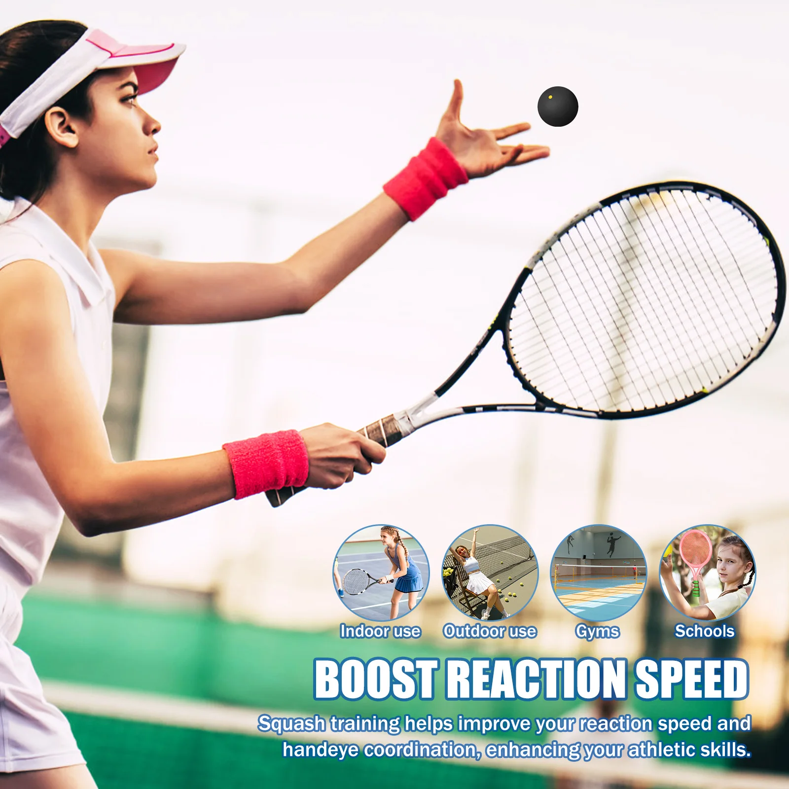

4Pcs Squash Balls High Elasticity Squash Balls Bounce Balls teens Training balls universal Squash Ball Indoor Racket Sports tool