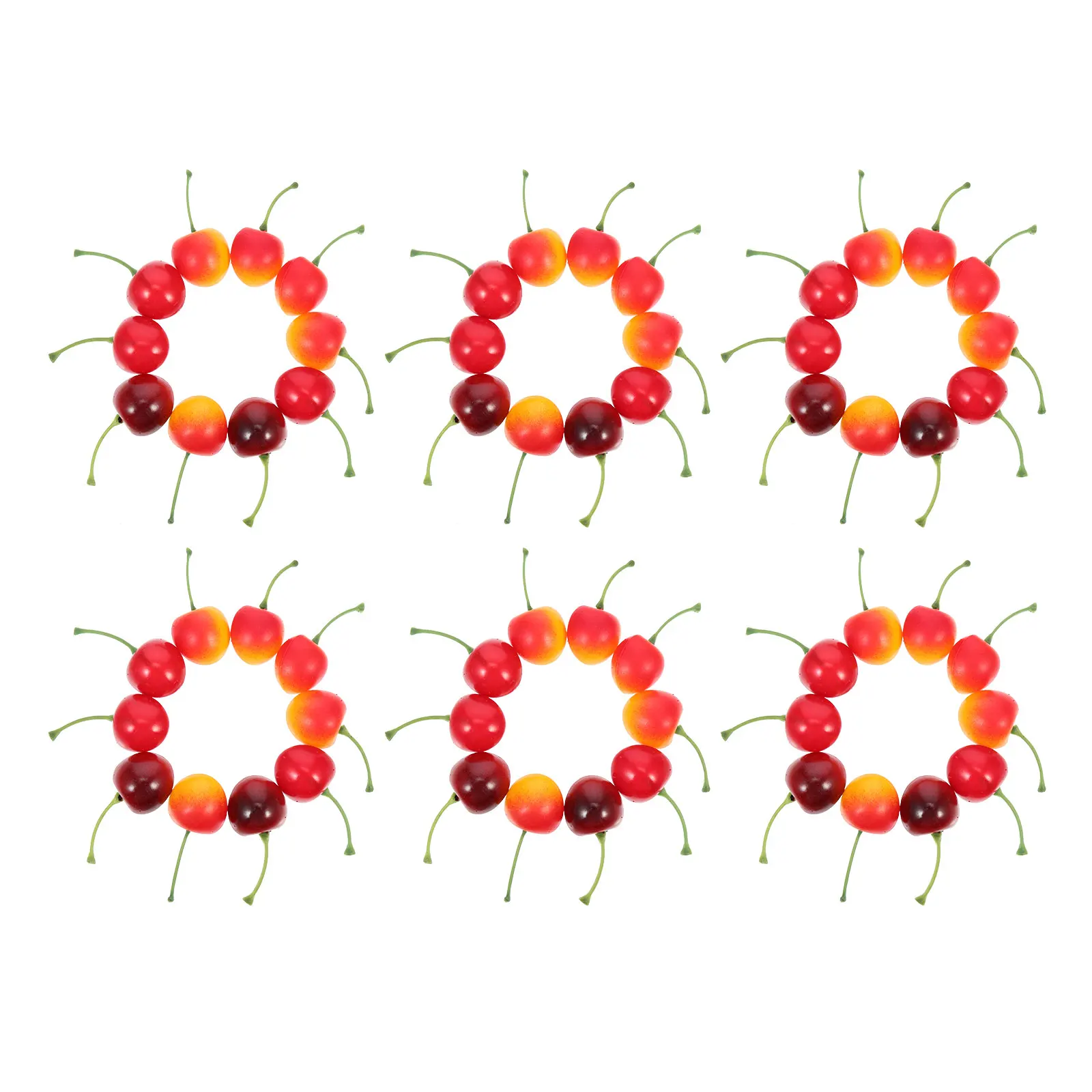 

60Pcs Artificial Cherry Models Plastic Simulation Fruit Decor Home Display Lifelike Cherry Models Simulation Fruit