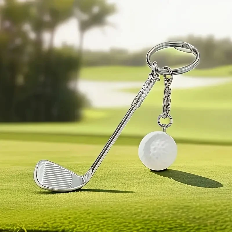 1/6pc Fun and Unique Mini Golf Club Ball Keychain - Perfect Gift for Golf Enthusiasts， Add a Sporty Touch to Your Look!