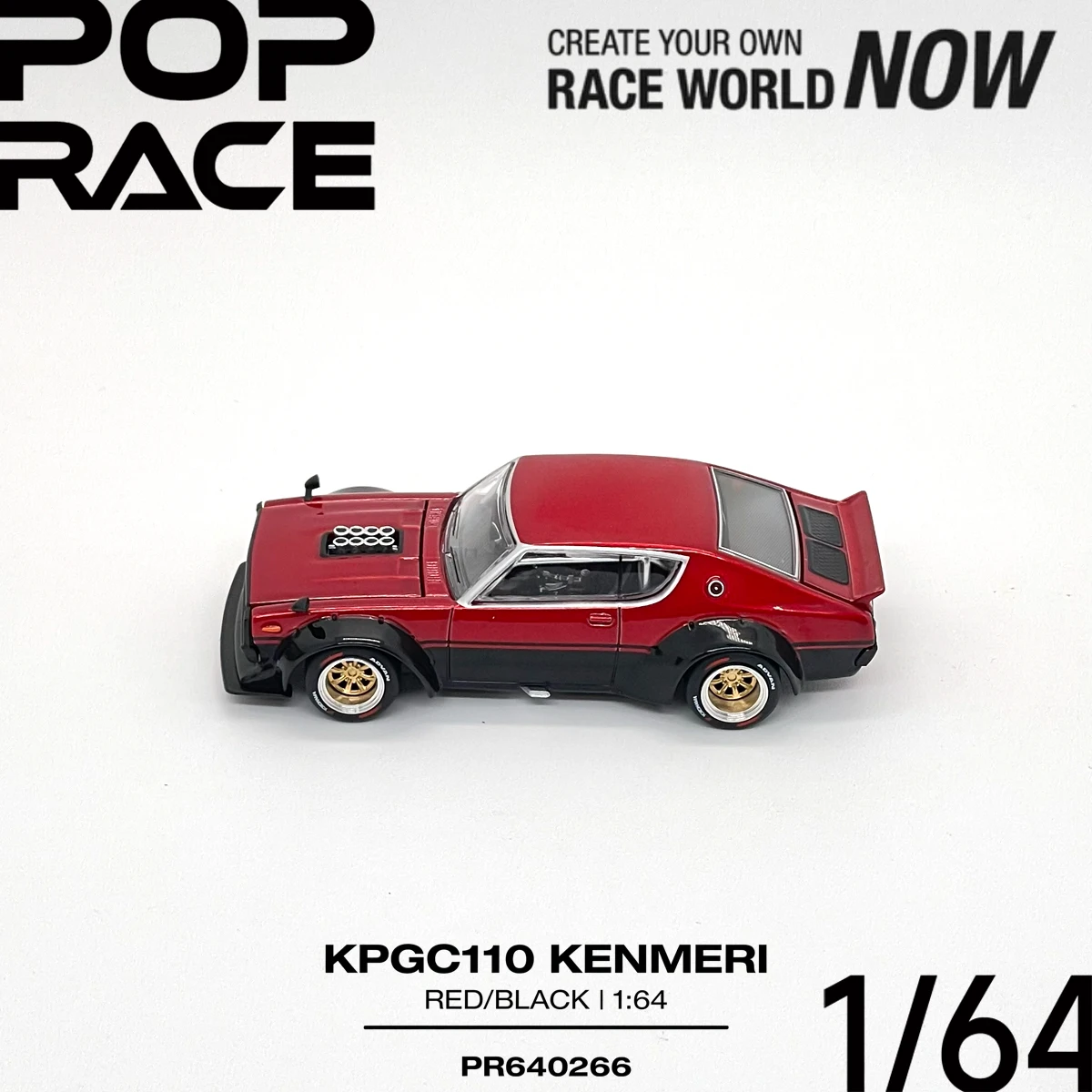 Pop Race 1:64 KPGC110 Kenmeri Red Black Open Hood & Trunk PR640266 Collectible Model Vehicles Alloy In Stock view 5