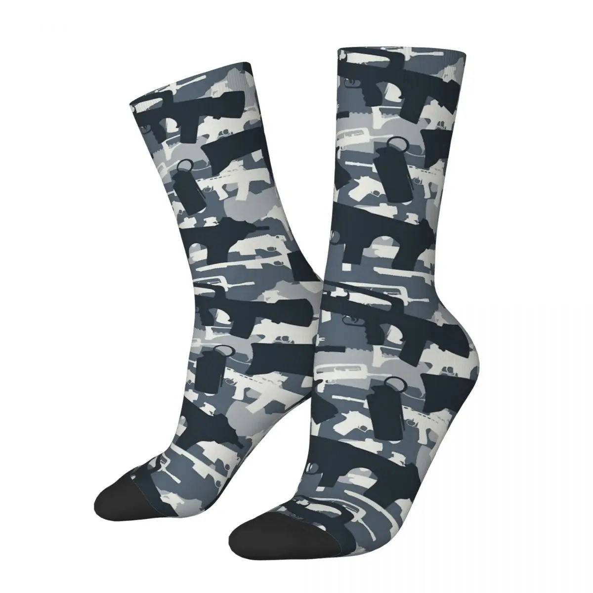 Military Camouflage Neck Gator Gray Camo Weapons COD Beanies Kawaii Socks Travel Cartoon Pattern Socks