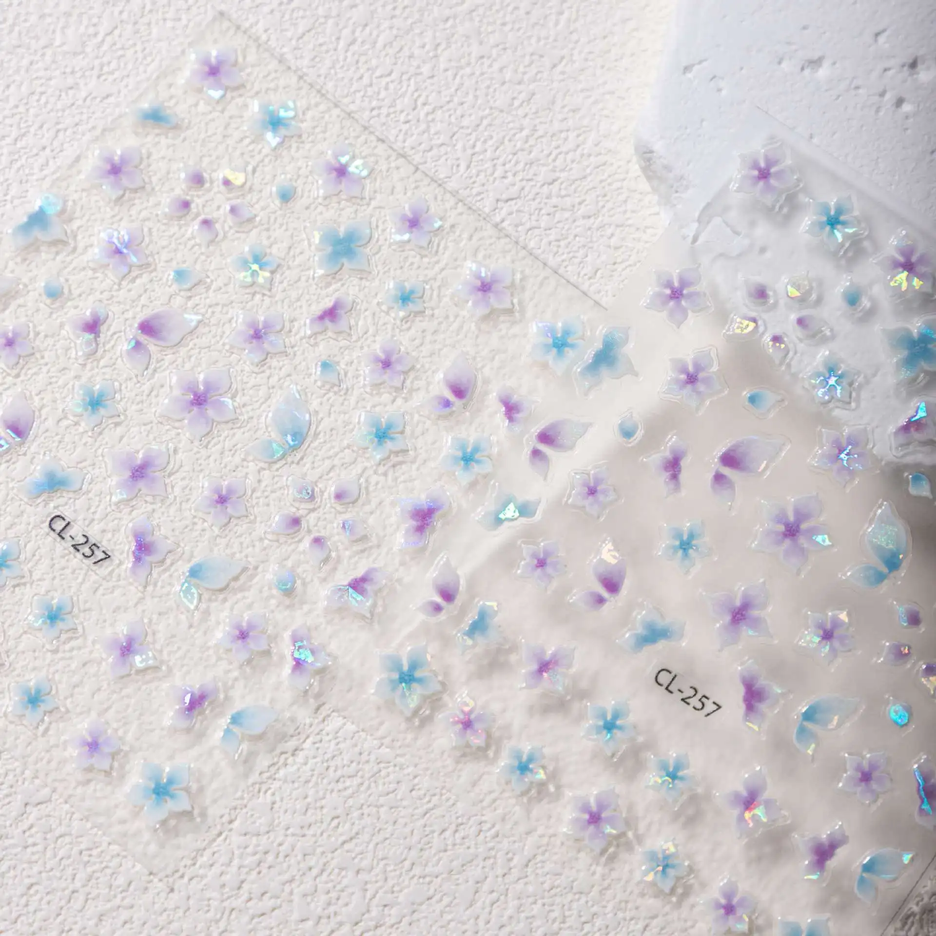Holographic Jelly Floral Stickers Glitter Pastel Scrapbooking Decals for Diary Notebook Laptop Decoration Premium Wholesale