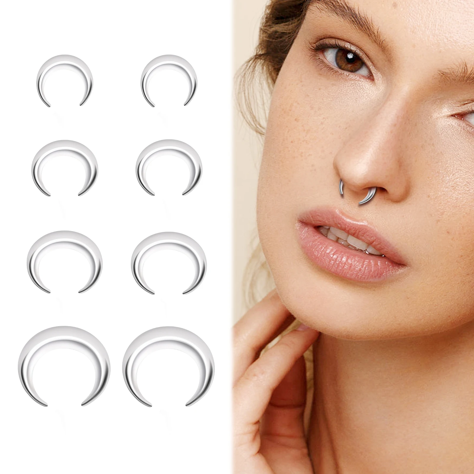 Edelstahl Septum Piercing C-förmigen Nasenring Halbmond geformte Ohrringe Lippen ring minimalist ischen kreativen Punk Piercing Schmuck