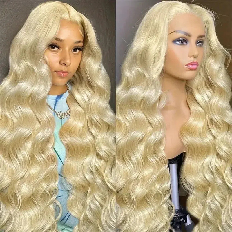 

613 Honey Blonde Body Wave 13x4 HD Transparent Lace Frontal Human Hair Wig Remy 180 Density 13x6 Lace Frontal Wig For Women