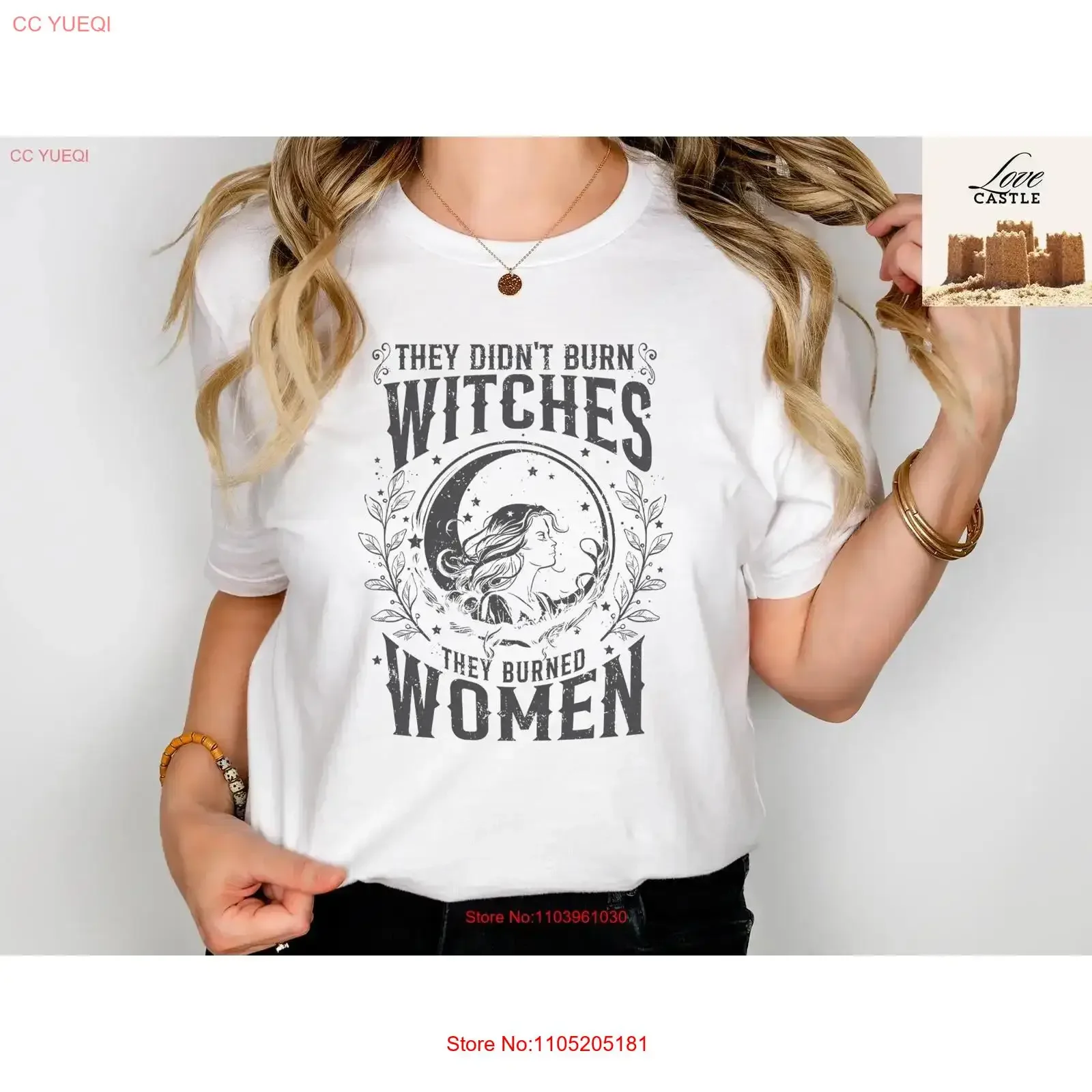 

They Didn't Burn Witches Burned Женская футболка Witchy Feminist SweaT Хэллоуин Феминизм винтажная стираная слегка графика