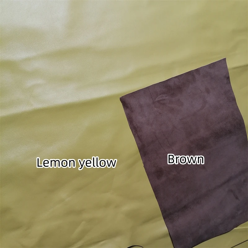 0.9/1.2mm Lemon Yellow Sheepskin. First Layer Leather. Real Leather Fabric. Manual DIY For Soft Bag. Inside. Whole Sheepskin