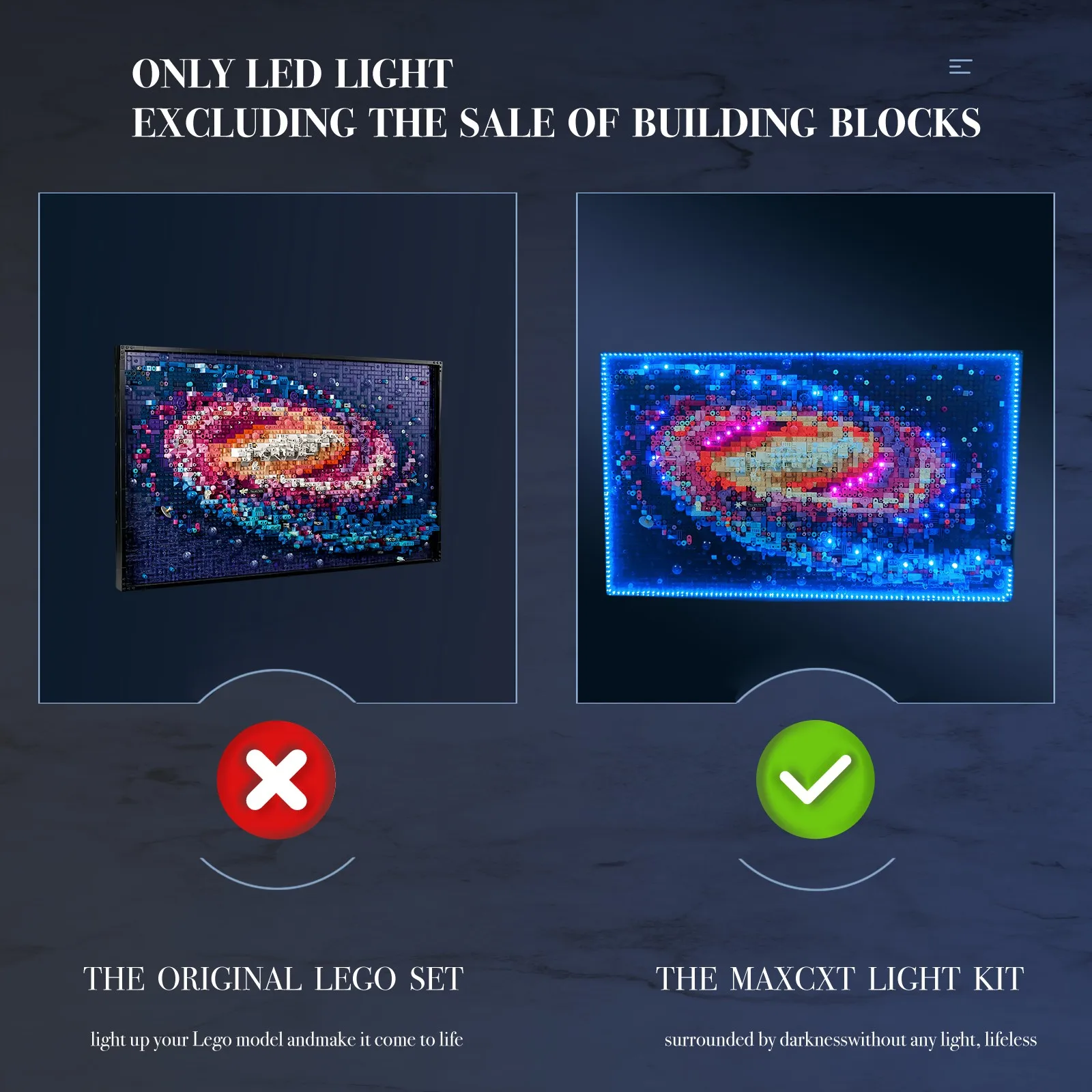 MAXCXT LED Light Set For LEGO 31212 The Milky Way Galaxy 3D Art Mural DIY Decorative Lamp Not Include Lego Building Blocks Set ﻿