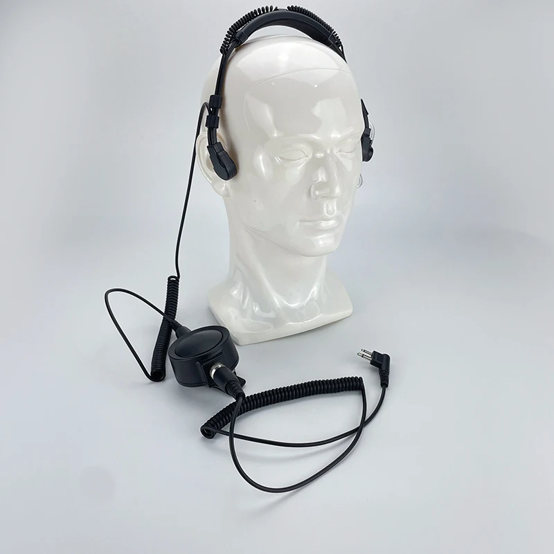 K6 Telescopic Throat Mic Telephone Headset Large Transmit Button Universal M-Type Connector Compatible Motorola P3688E P450
