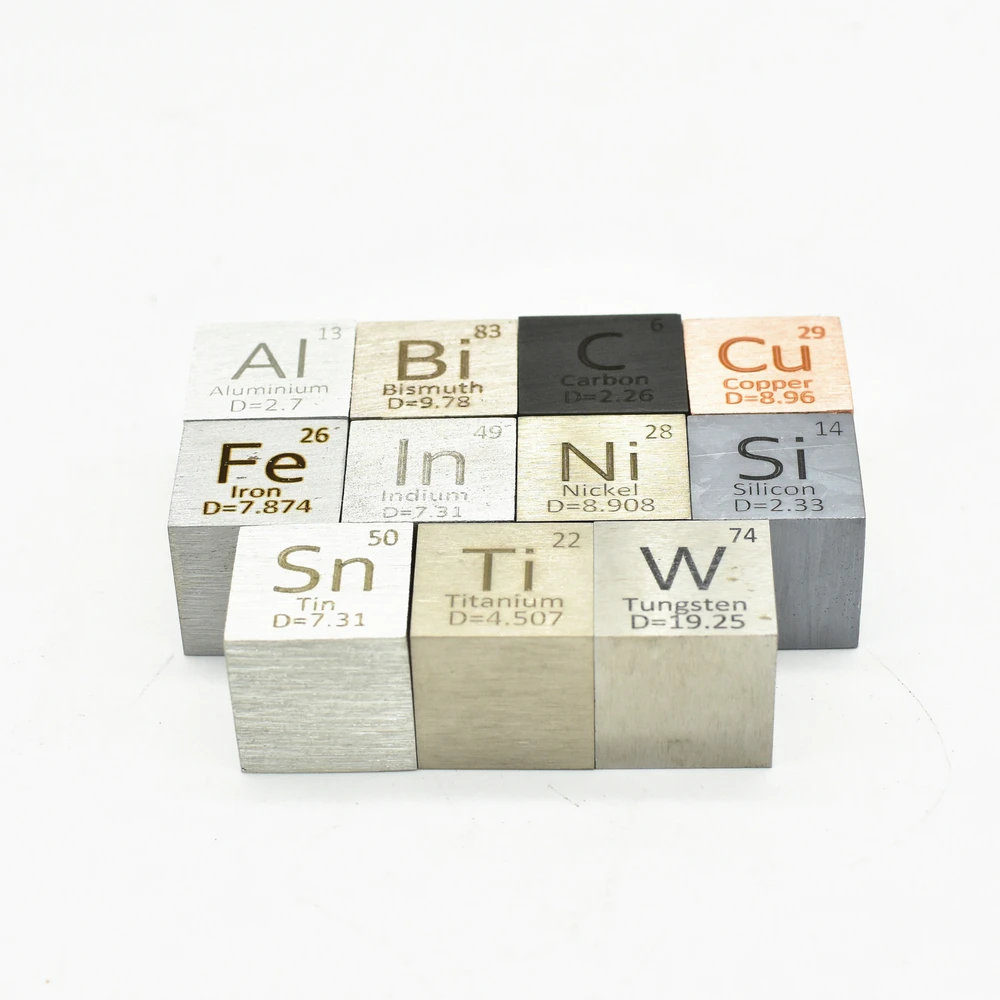 20mm Element Cube Metal Distillation Molar Mass 2cm Density Cubes 0.787\