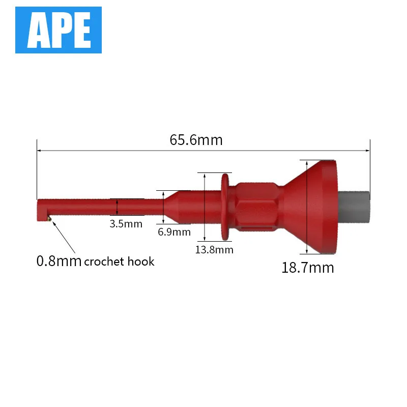 Multimeter Probe Hook, 2mm Threaded Socket, Smd Ic Clamp, Damage Test Spring, Gilding Suitable for Test Lead, 2mm Interface