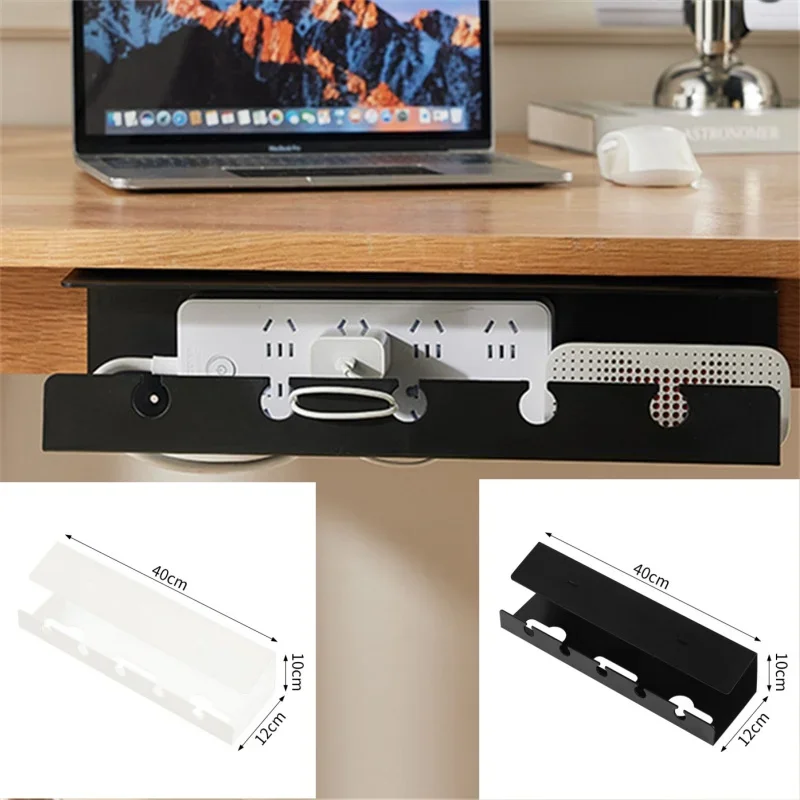 1pcs Under Desk Cable Management Tray No Drill pp Desk Cable Organizers Wire Management Tray Cable Management Rack Storage Shelf