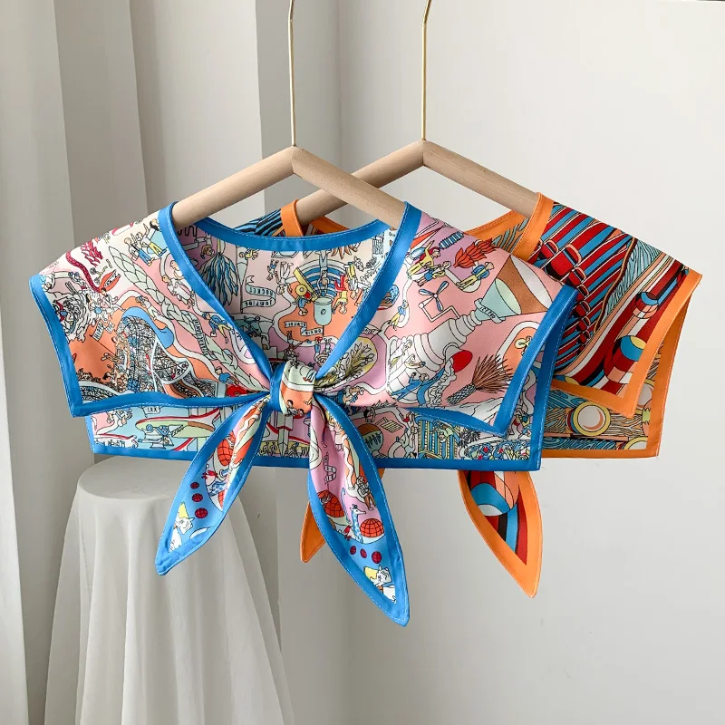 Poncho Shawl Summer Exterior Decoration Women's Scarf Spring and Autumn Thin Tashion Fake Collar Versatile Sun Protection Cape H
