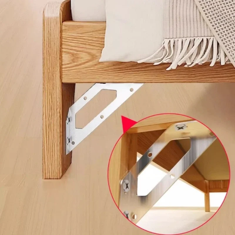 2/6Pcs Heavy-Duty Corner Support Brackets Multipurpose Angle Braces, Fit for Desks, Stools & Bed Frames