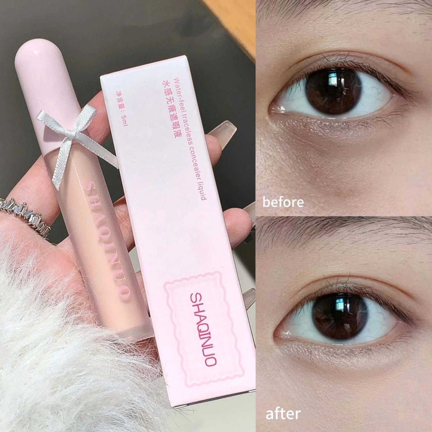 3 가지 색상 리퀴드 파운데이션 컨실러 크림 풀 커버 브라이트닝 페이셜 아이 리퀴드 컨실러 방수 오일 컨트롤 메이크업