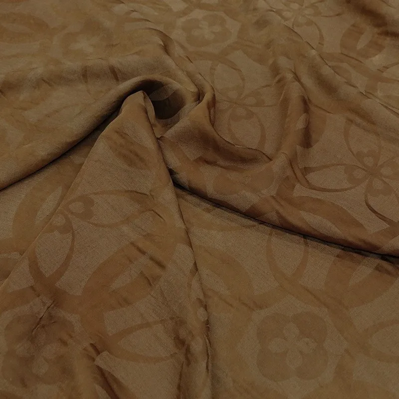 

Ancient-style plant dyeing intangible cultural heritage traditional black tea silk jacquard satin fabric designer for clothing