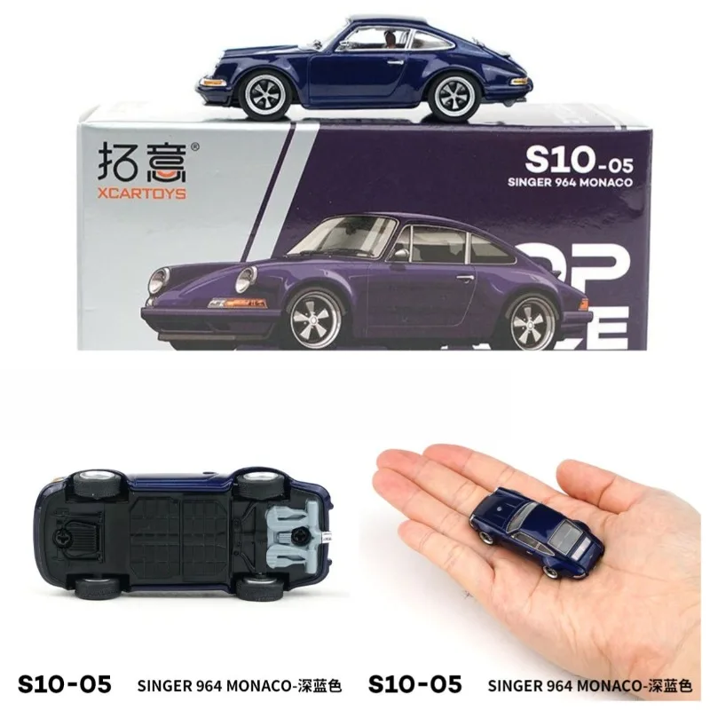 Xcartoys POP RACE S10-05 1/64 Singer 964 Monaco Midnight Blue Alloy DiecastCar Model Adult Collection Miniature Display Ornament