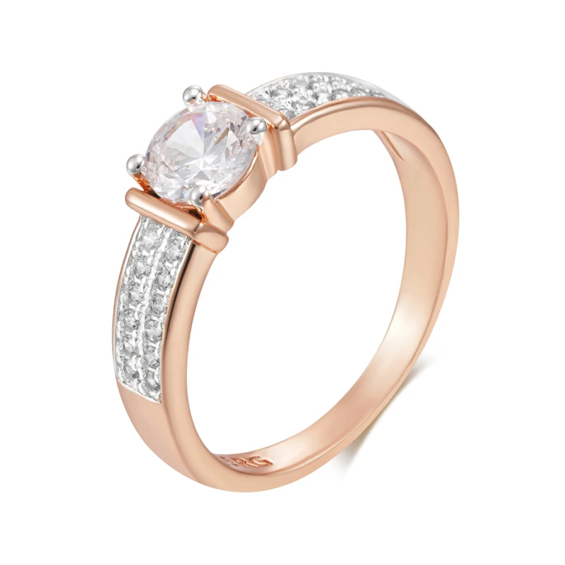 Kinel Luxury Full Shiny Natural Zircon Rings For Women Fashion 585 Rose Gold Color Bride Wedding Ring Daily Fine Jewelry