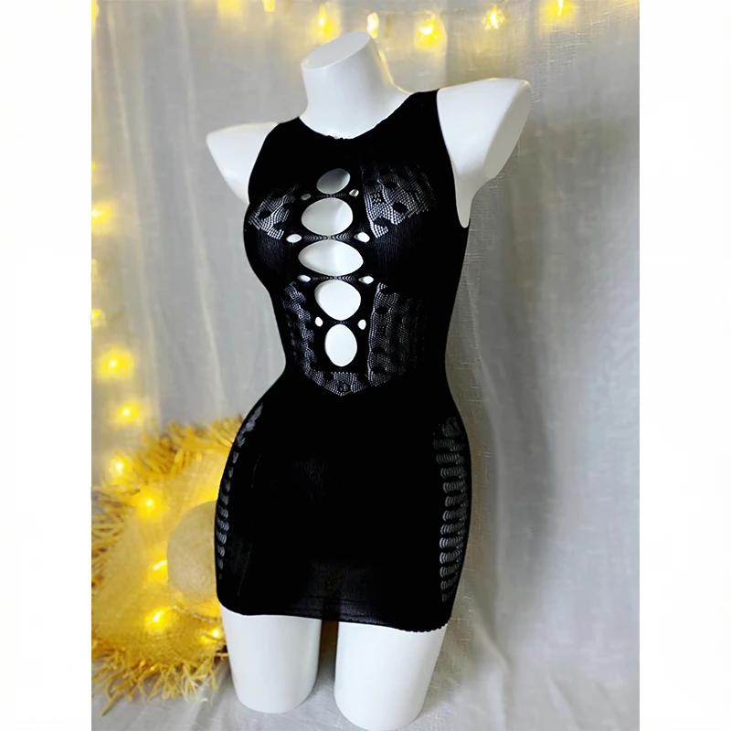 

1PC Women Sexy Fishnet Cover Up Without Bikini Hollow Out See Through Bodycon Dress Beachwear Summer Women's Swimsuit