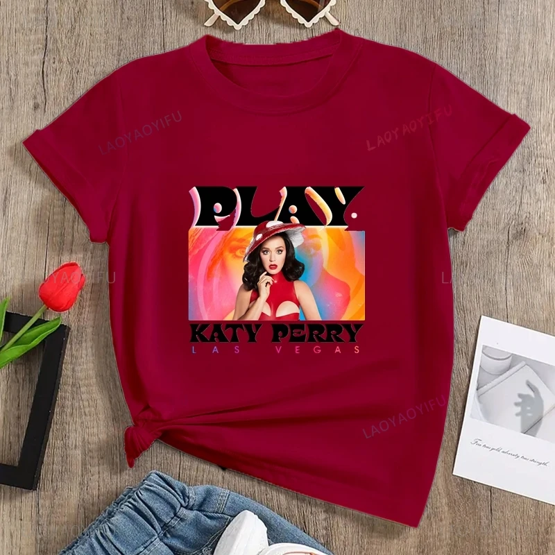 Famous Singer Katy Perry Classic Poster Fashion Print T-shirt, Unisex Casual Streetwear, Spring/summer Top Cotton T-shirt