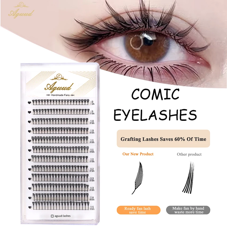 Easy to graft Feather Shape Premade Fan Lashes Cashmere Individual Eyelash Extensions Comic Spire Premium Mink Lashes