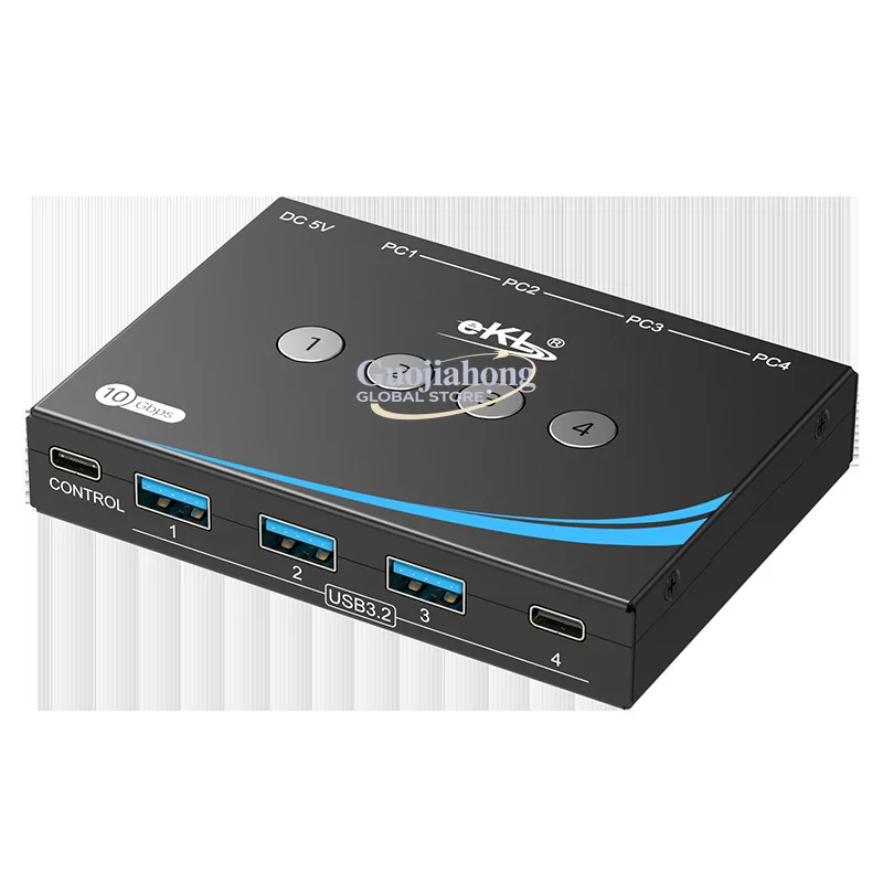 

eKL-SV02 USB3.2 switcher 4 in 4 out 10G h&igh speed support 4 computers to share keyboard and mouse U disk