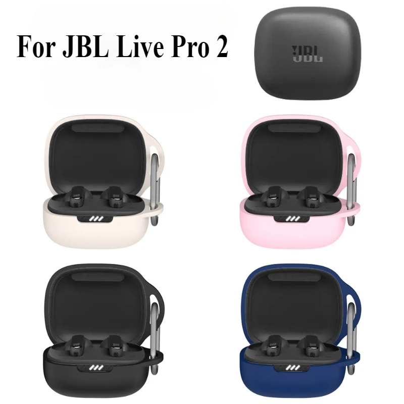 

For JBL Live Pro 2 Earbuds Case Soft Luxury Earphone Case Shockproof Cover for Live Pro2 Case Shell Accessories with Keychain