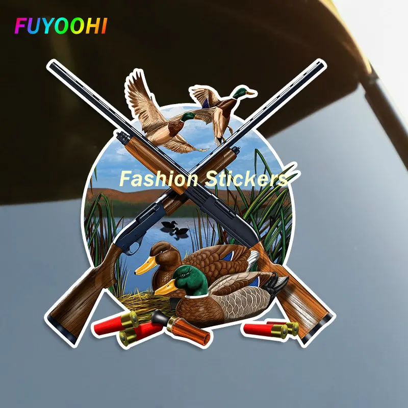 FUYOOHI Duck Hunting Self-adhesive Decal Car Sticker Waterproof Auto Decors on Bumper Rear Window Laptop Choose Size