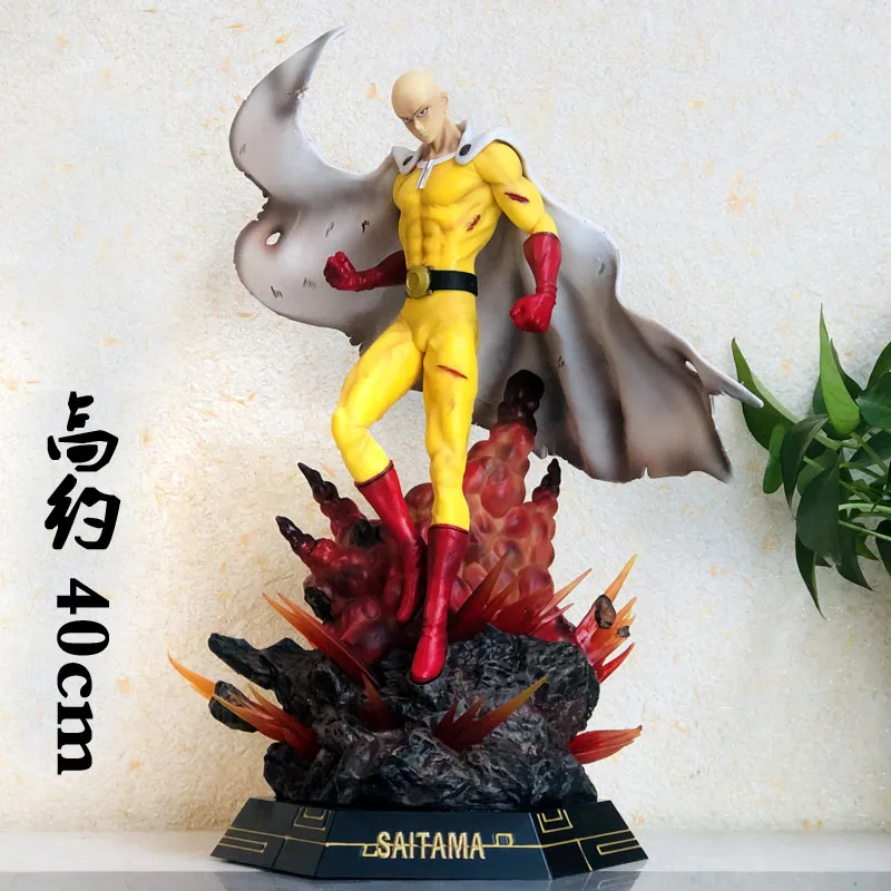 Bandai Japanese Anime Lk One Punch Superman Teacher Gk Qiyu Luminescence Super Large Statue Model Ornament Christmas Garage Kit