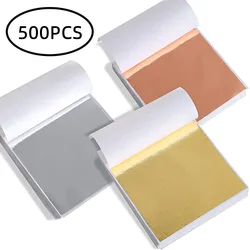 500 Sheets Imitation Gold Silver Foil Paper Leaf Gilding DIY Art Craft Paper Birthday Party Wedding Cake Dessert Decorations