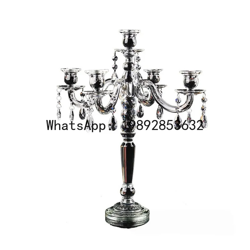 Zz five-head crystal candlestick wedding decoration housewarming gift crystal gift decoration diamond section