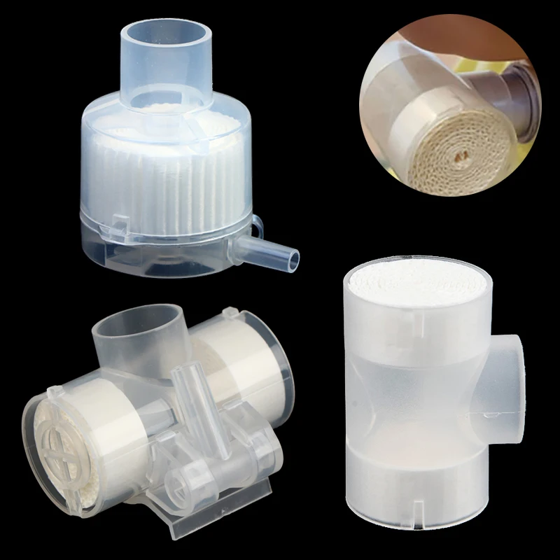 1/2/3/4 Pcs Disposable Artificial Nose With Oxygen Input Port Humidification Tracheostomy Vent Heat Moisture Exchangers