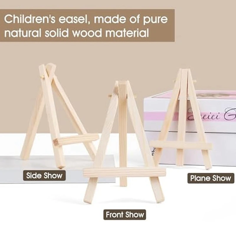 80Pcs 5 Inch Wooden Easel. Business Cards, Display Photos, Small Canvases, Classroom DIY Arts And Crafts