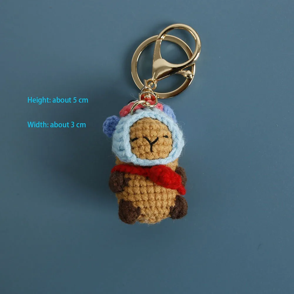 Nouveau Capybara Capybara tricoté à la main dessin animé pendentif Crochet sac accessoires Crochet porte-clés pour