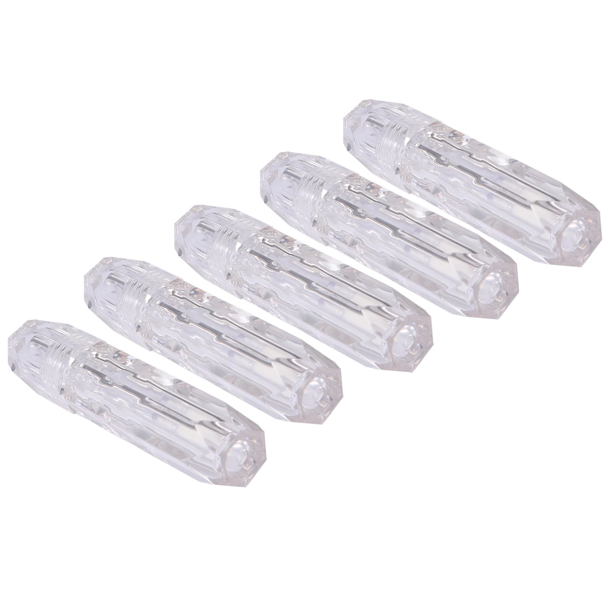 5Pcs Mini Lip Gloss Bottle Set Lightweight Plastic Empty Refillable Containers for Travel Daily Use Lipstick Tubes
