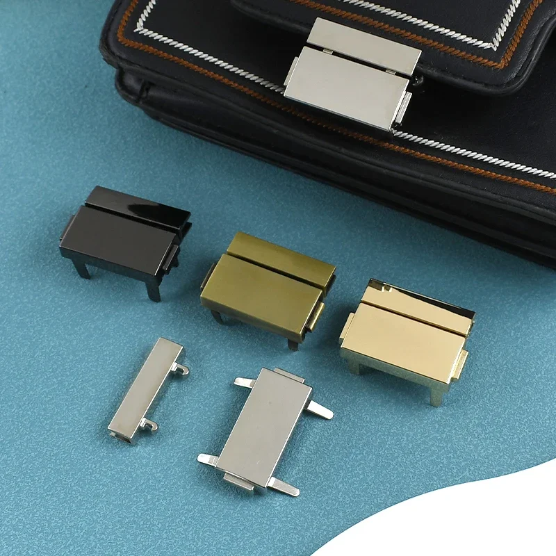 1-5Pc 38*29mm Bags Metal Lock Clasp Square Press Push Locks Handbag Spring Snap Buckle Purse Replacement Insert Buckles Repair