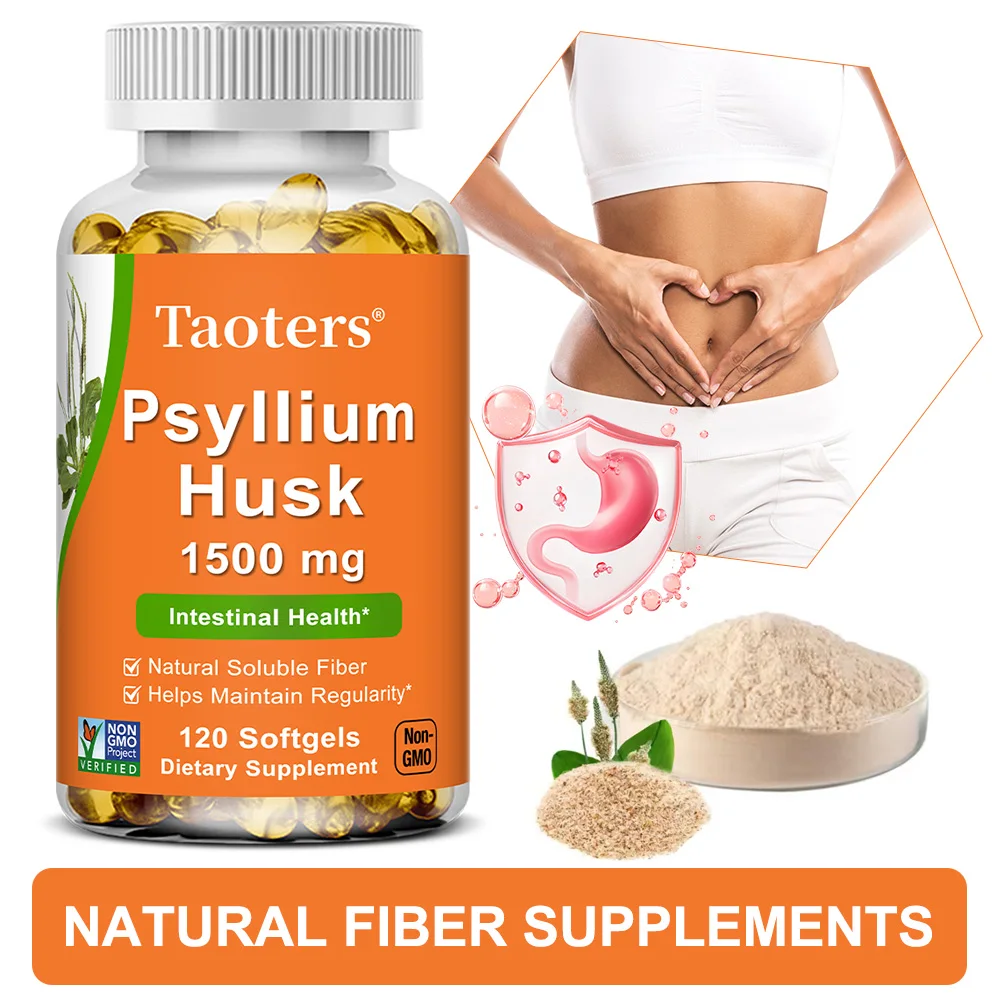 

Premium Psyllium Husk Capsules 1500mg - Soluble Prebiotic Fiber, Support Gut Digestive, Constipation Relief, Colon Cleanse Detox