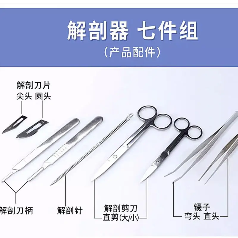 

Dissecting needles, dissecting scissors, biological laboratory specimen making tools, dissecting devices