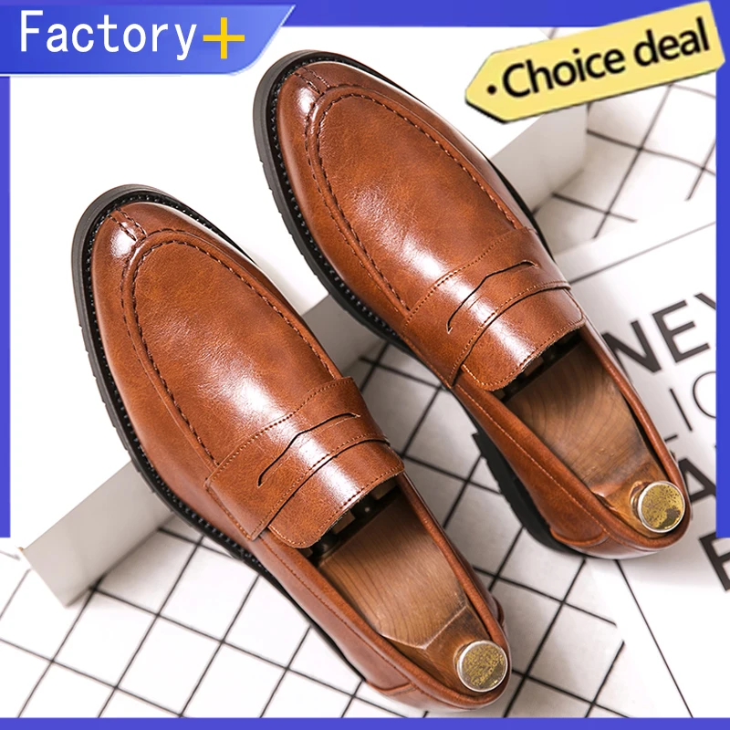 High Quality Leather Shoes For Men Office Social Casual Business Shoes Man Formal Wedding Leather Male Loafers Men's Dress Shoes