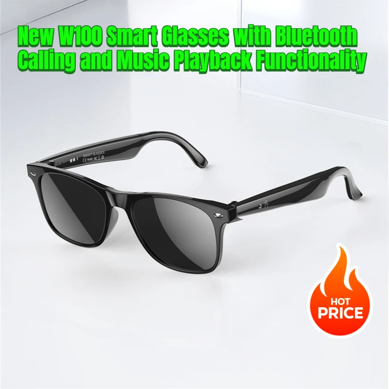 

New W100 Smart Glasses with Bluetooth Calling and Music Playback Functionality