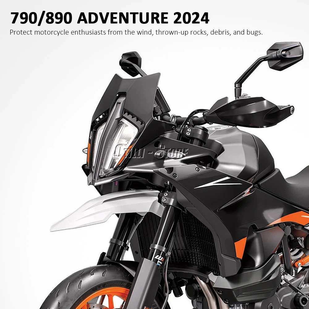 

For 790 ADVENTURE ADV 890 Adventure Adv 2024 Motorcycle Acrylic Rally Windshield Wind Deflector Screen Shield Windscreen