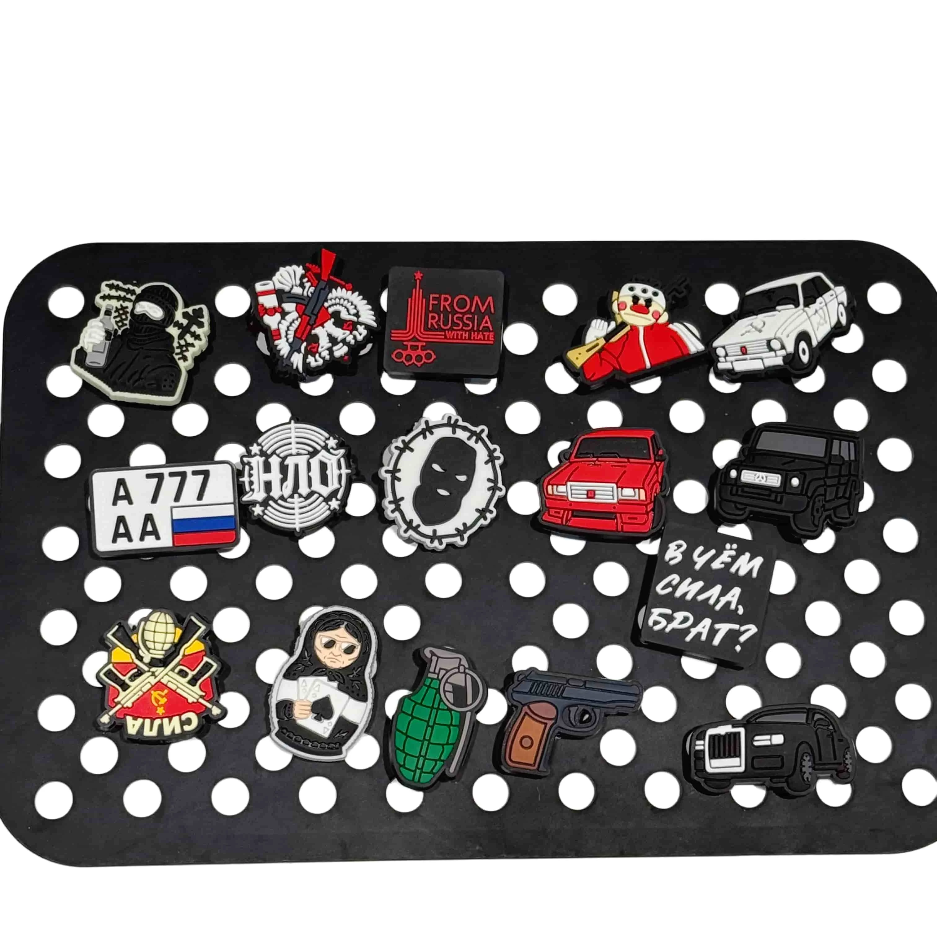 Wholesale 16-100Pcs From Russia PVC Shoe Decorations Gun Car Sandal Button Charms For Adult Party Present