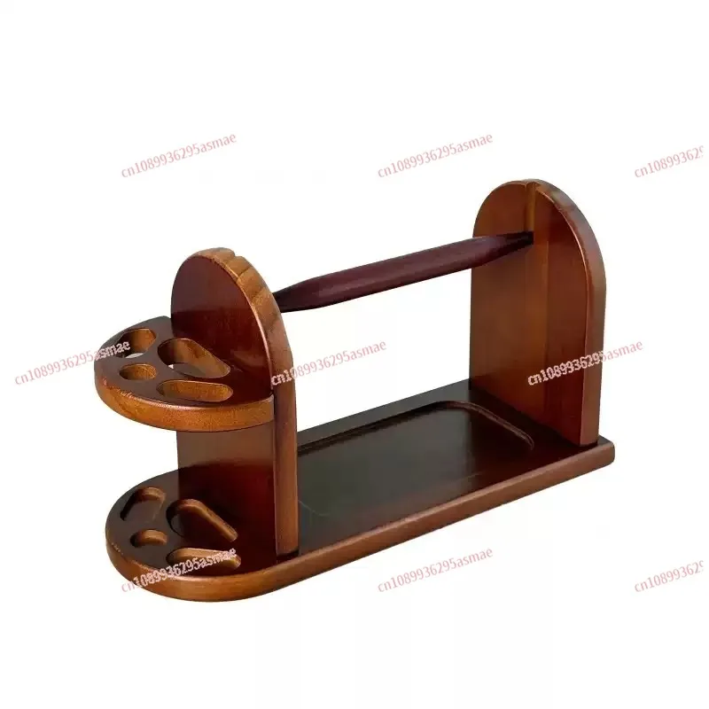 Cross-border wooden wool shaft rack with tool storage rack, knitting aids, home desktop sewing spool rack