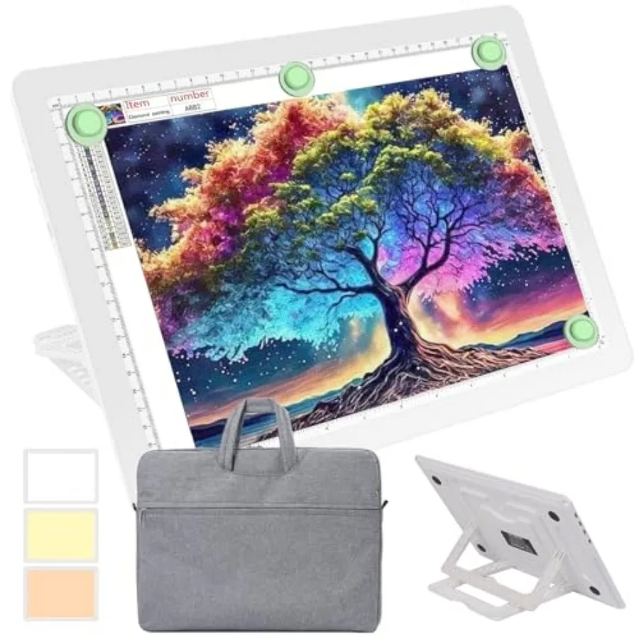 

Rechargeable Light Pad Built-in Stand and Bag Magnetic Tracing Light Box for Drawing Diamond Art Light Board with Side Button S