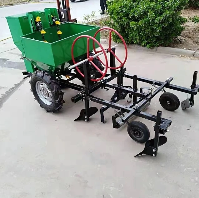 30-40HP four wheel tractor suspension two 2 row potato planter equipment seeder planting machine +Film covering+drip irrigation