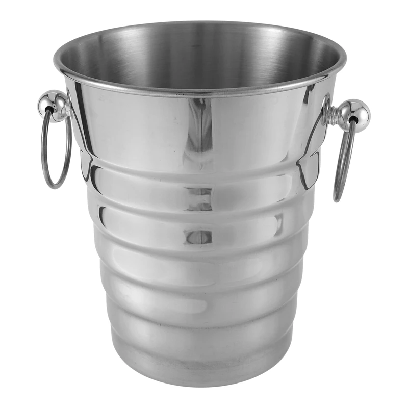 5L Stainless Steel Thick Threaded Ice Bucket Bar Champagne Cooler