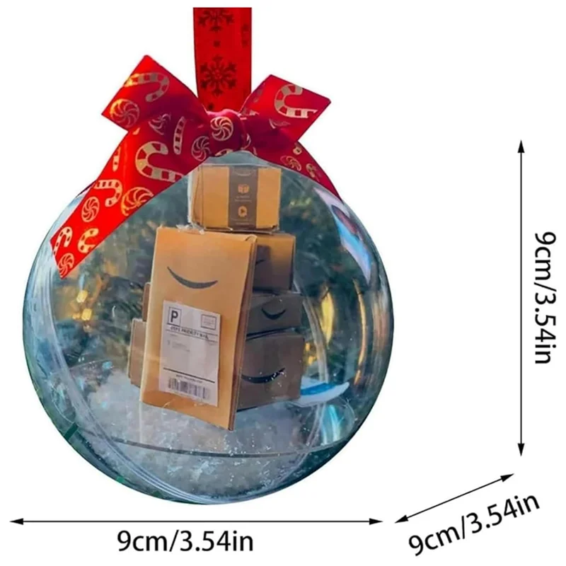 A59E-Christmas Ornament Ball Xmas Tree Decorations Clear Bauble Ornament House Hanging Ball Exquisite Gift
