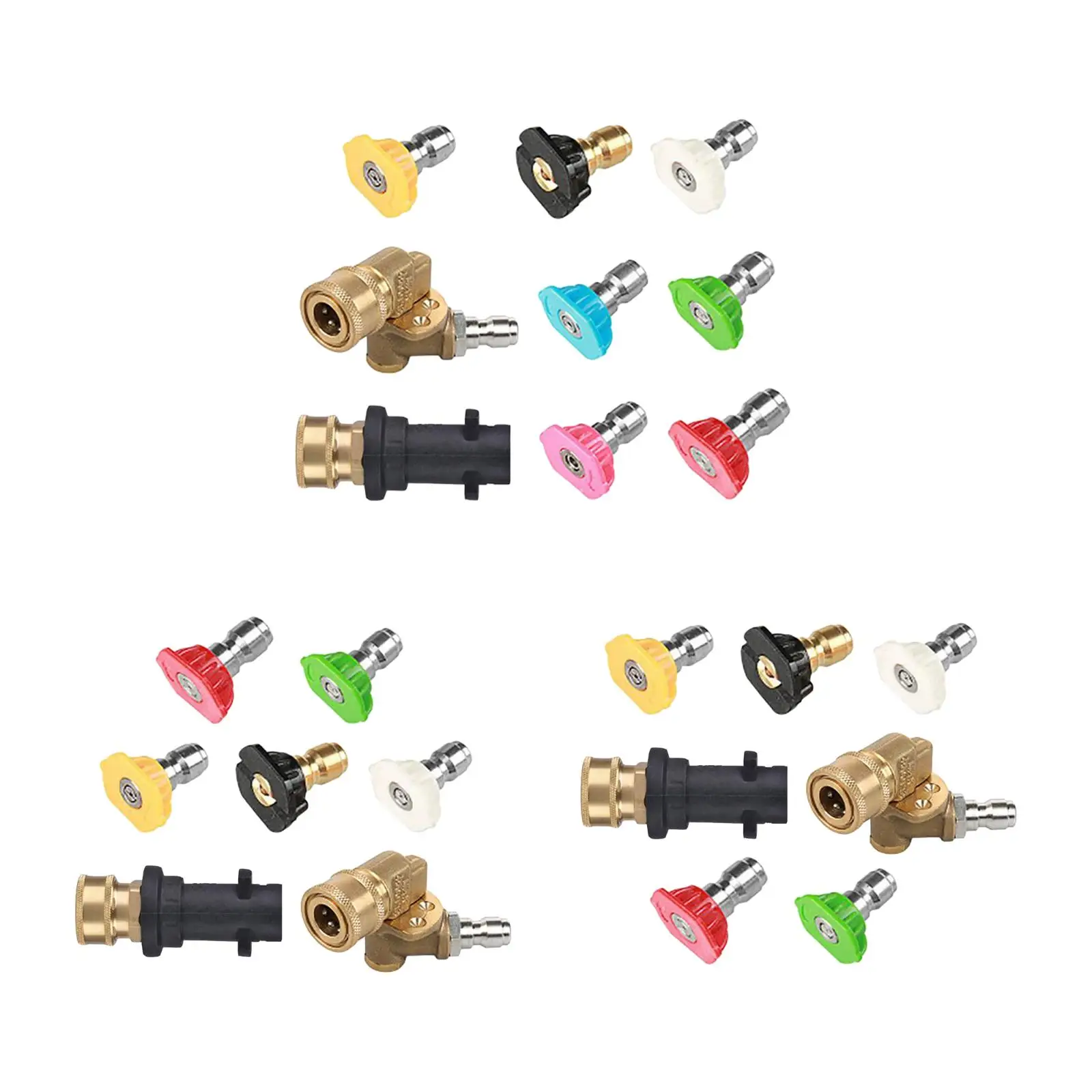 Kits de adaptadores para lavadoras a presión, boquillas con acoplador giratorio de 1/4 de pulgada, conector rápido para K2