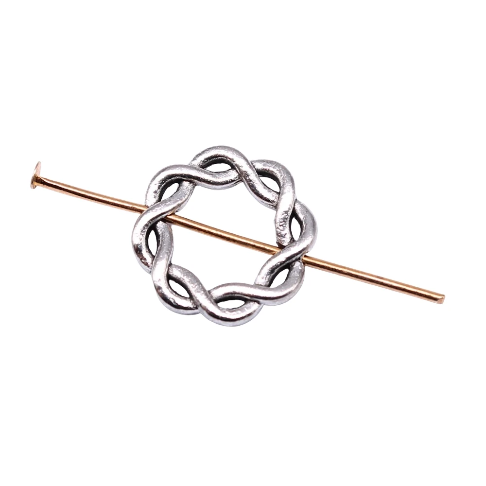 WYSIWYG 10pcs Charms Hemp Wreath Antique Bronze Antique Silver Color 14x14mm Metal Alloy Charms Jewelry Diy Accessories
